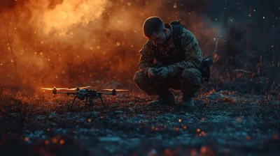 Contemporary Soldier with Drone