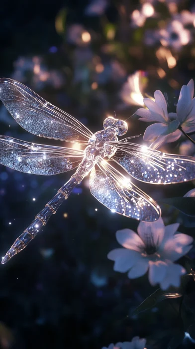 Glowing Crystal Dragonfly