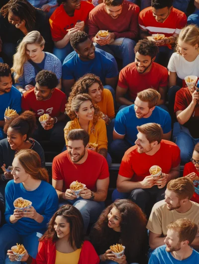 Diverse Couples at Stadium