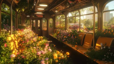 Futuristic Subway Flower Field