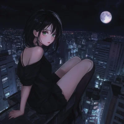 Vampire Girl at Night