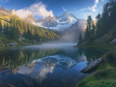 Tranquil Mountain Lake