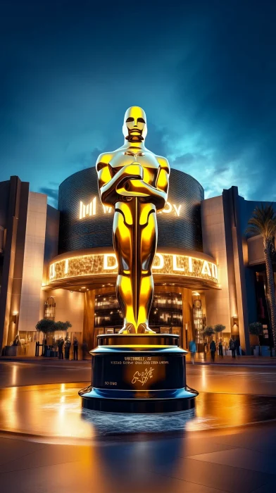 Golden Oscar Statue at Dolby Theater