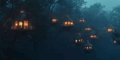 Tree Top Candlelit Houses