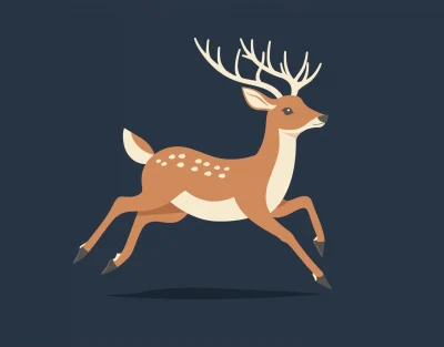 Running Deer Illustration