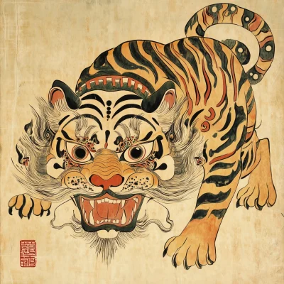 Traditional Korean Tiger Art