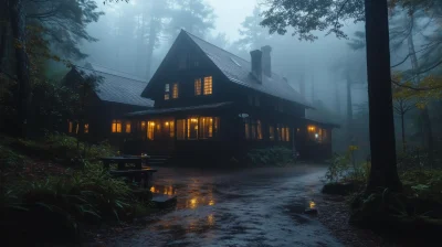 Cozy Inn in the Fog