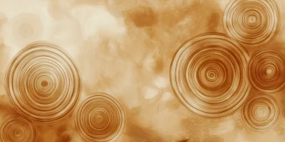 Circular Swirls on Brown Background