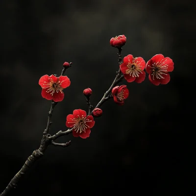 Blooming Plum Branch