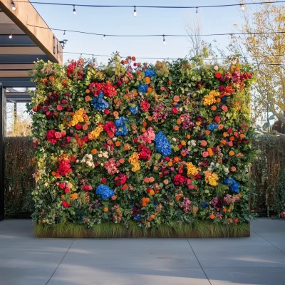 Vibrant Floral Greenery Wall