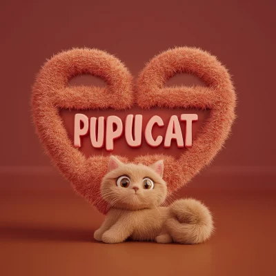 Pupucat Heart Design