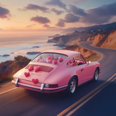 Vintage Porsche 911 at Sunset