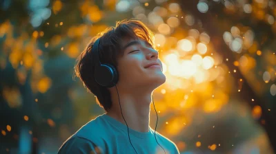 Man Enjoying Music