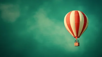 Hot Air Balloon on Green Screen