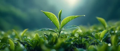 Tea Leaf with Dewdrop