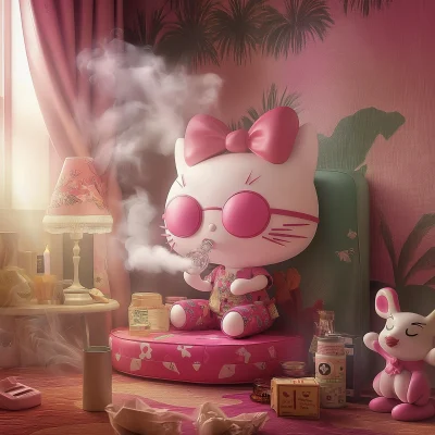 Hello Kitty in a Magical Room