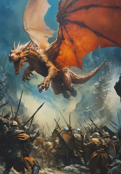 Dragon Over Medieval Army