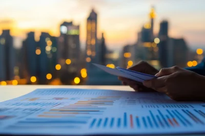 Business Person Analyzing Documents