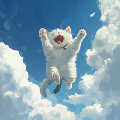 Cute Cat Flying