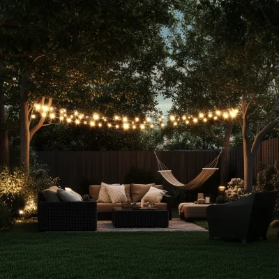 Cozy Backyard at Dusk