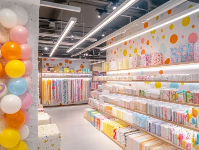 Colorful Fabric Store Interior