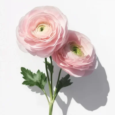 Pink Flowers on White Background