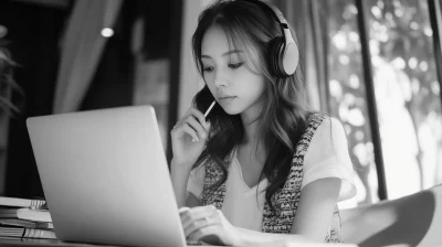 Beautiful Woman Taking Notes