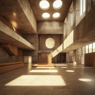 Modern Brutalist Interior