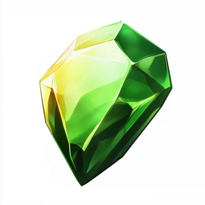 Green Gem with Golden Cut