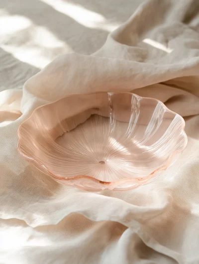 Delicate Pink Glass Plate