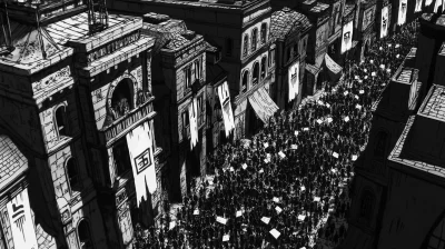 Protest in a Dystopian Town