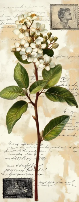 Vintage Hawthorn Illustration