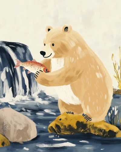 Bear Catching Salmon