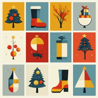 Cubist Christmas Elements