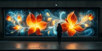 Bioluminescent Art Nouveau Graffiti