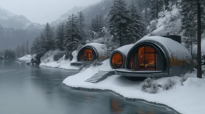 Futuristic Settlement on Frozen Lake