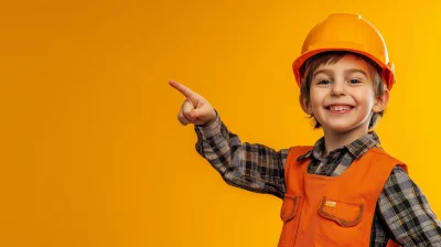 Joyful Child Construction Worker