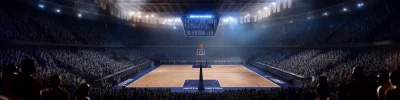 Futuristic Basketball Arena View