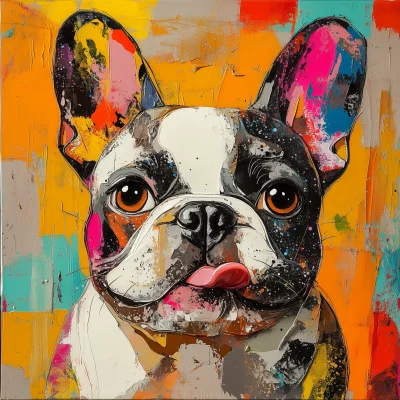 Funny Abstraction of a French Bulldog