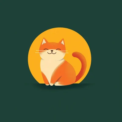 Happy Orange Cat Logo