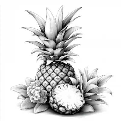 Vintage Pineapple Illustration