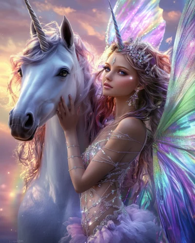 Glamorous Fairy and Unicorn