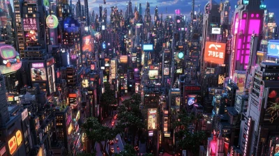 Futuristic Cyberpunk Cityscape