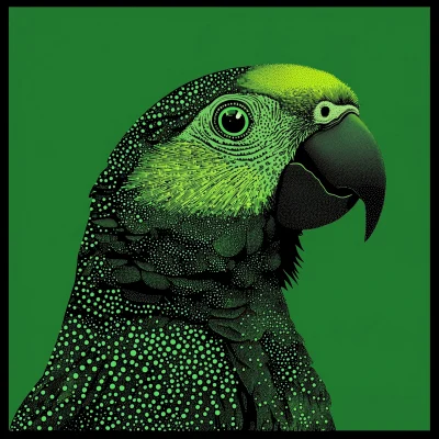 Stylized Green Parrot