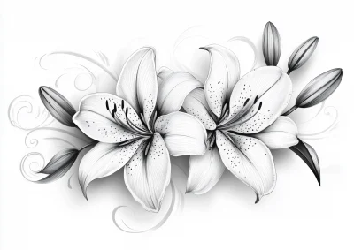 Elegant Lilies Illustration