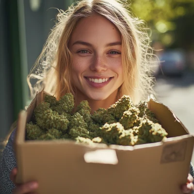 Smiling Female Courier