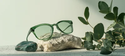 Green Glasses on Rocks