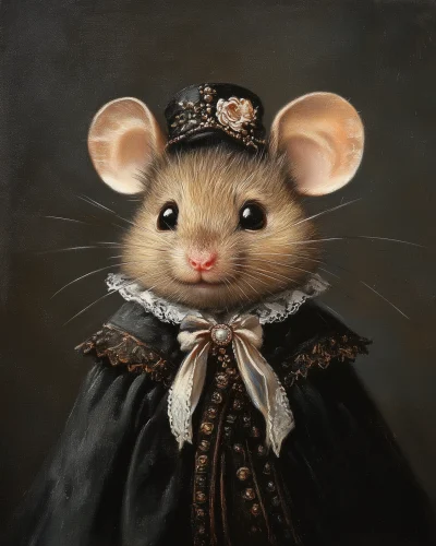 Elegant Victorian Mouse Portrait