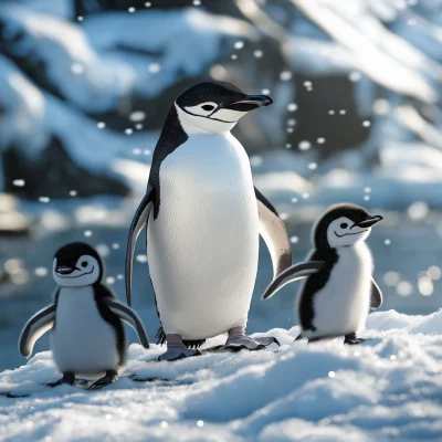 Chinstrap Penguin Family