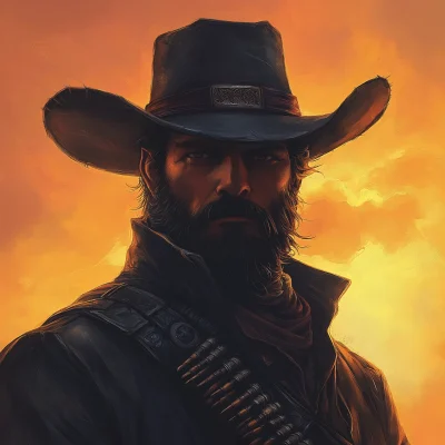 Cowboy Portrait at Dusk